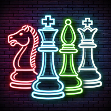 chess logo neon